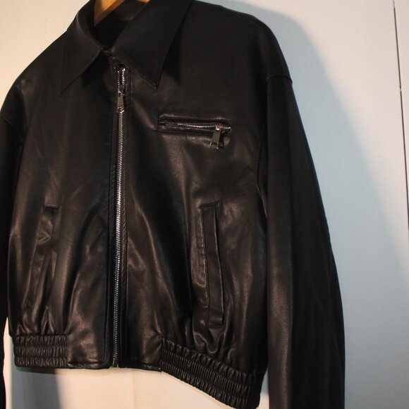 Moto Style Faux Leather Jacket - Picture 7 of 9